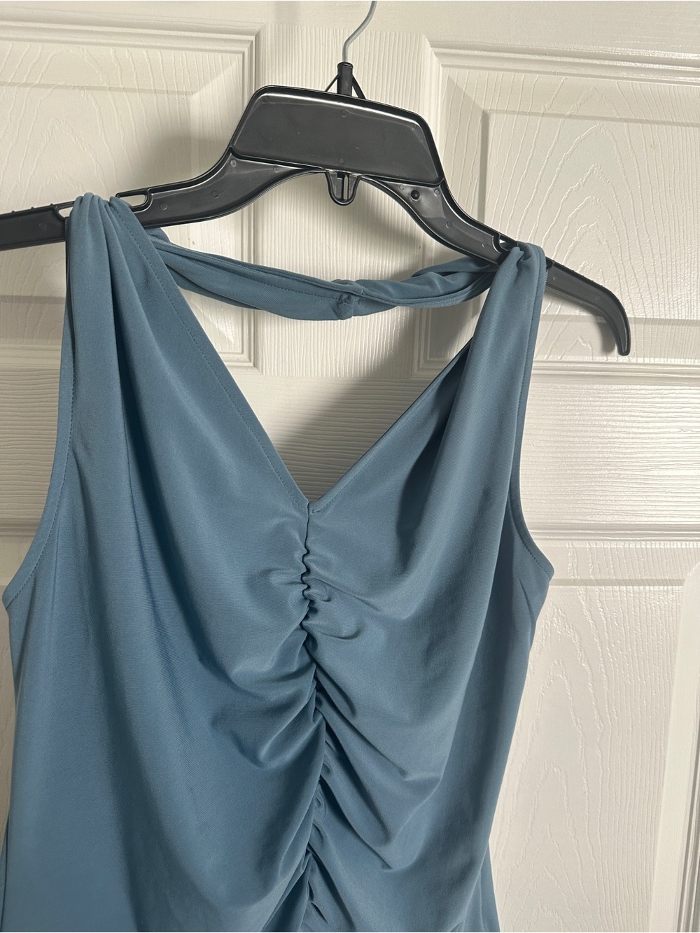 Anthropologie Slate Blue Ruched Halter Cami - Picture 5 of 8